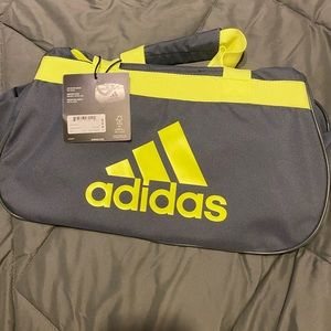 Adidas duffle bag gray and neon green